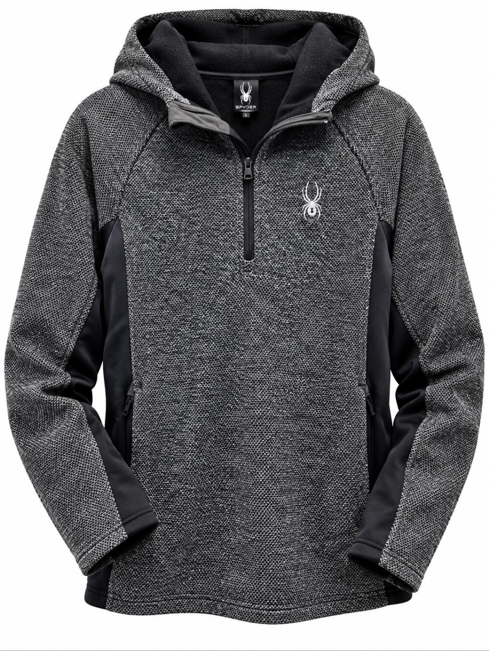 Spyder Boundless Men’s 1/4 Zip Hooded Fleece Pullover Gray NWT Size L